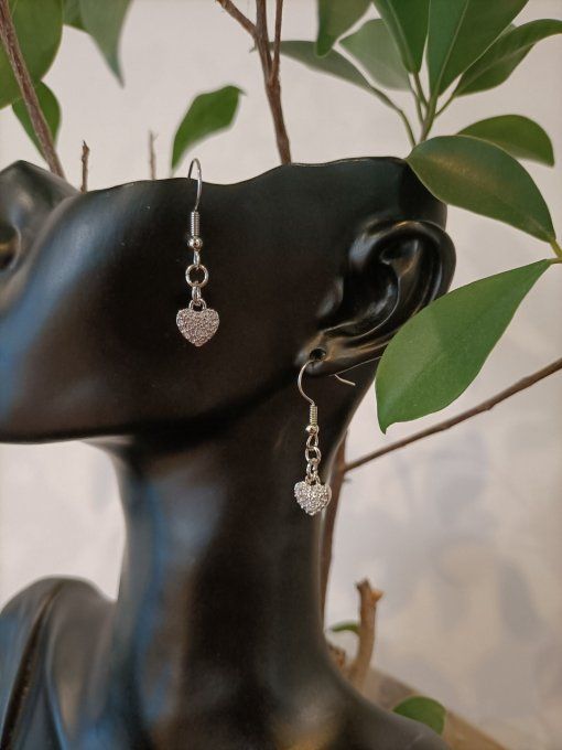 Boucle d'oreille Coeur Brillant