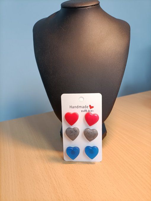 Boucles d'oreilles 3 paires