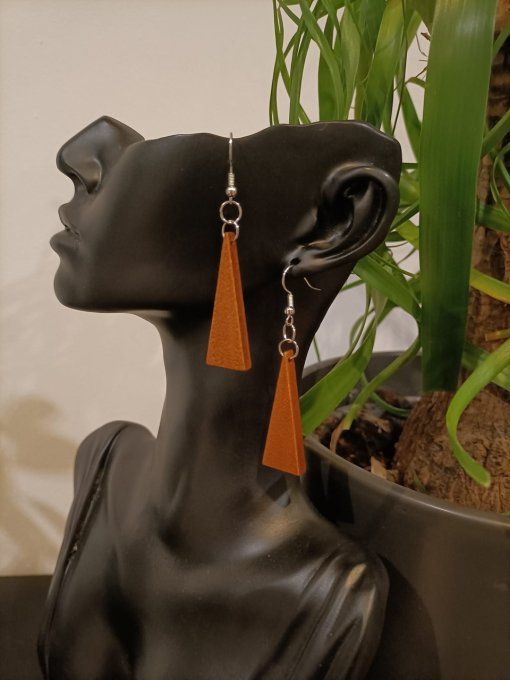 Boucle d'oreille bois 12