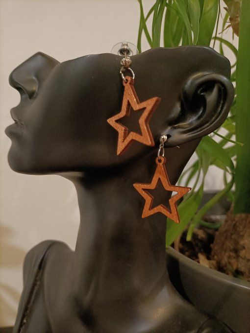 Boucle d'oreille bois 3