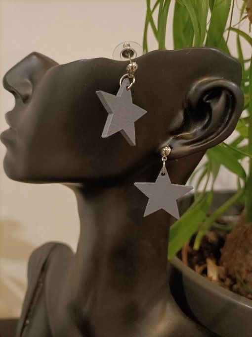 Boucle d'oreille Bois 4