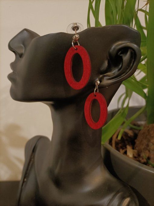 Boucle d'oreille bois 5