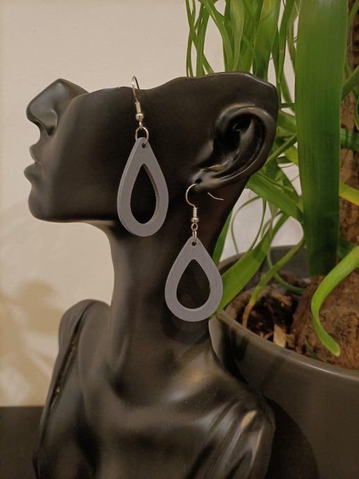 Boucle d'oreille bois 7