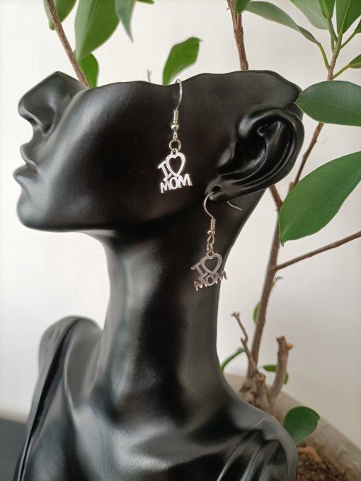 Boucle d'oreille Love Mom