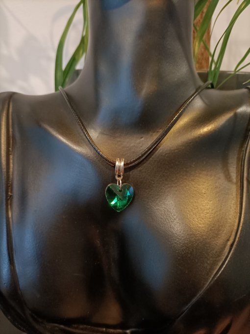 Collier cœur Vert